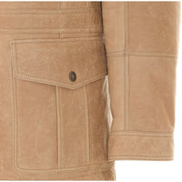 Brunello Cucinelli Men Waxed Shearling Safari Jacket