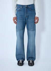 Wales Bonner Wales Bonner Men Patched Slub Wide-Leg Jeans