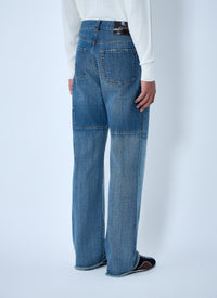 Wales Bonner Wales Bonner Men Patched Slub Wide-Leg Jeans