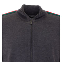Gucci Men Web Tape Zip Light Wool Jacket