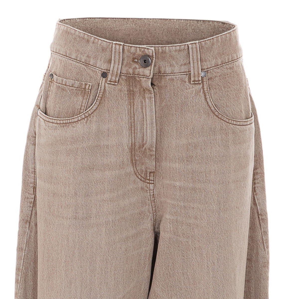 Brunello Cucinelli Brunello Cucinelli Women Wide Jeans In Authentic Denim With Monile