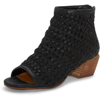 MOFIRA Womens Peep Toe Block Heel Booties Black Dexter