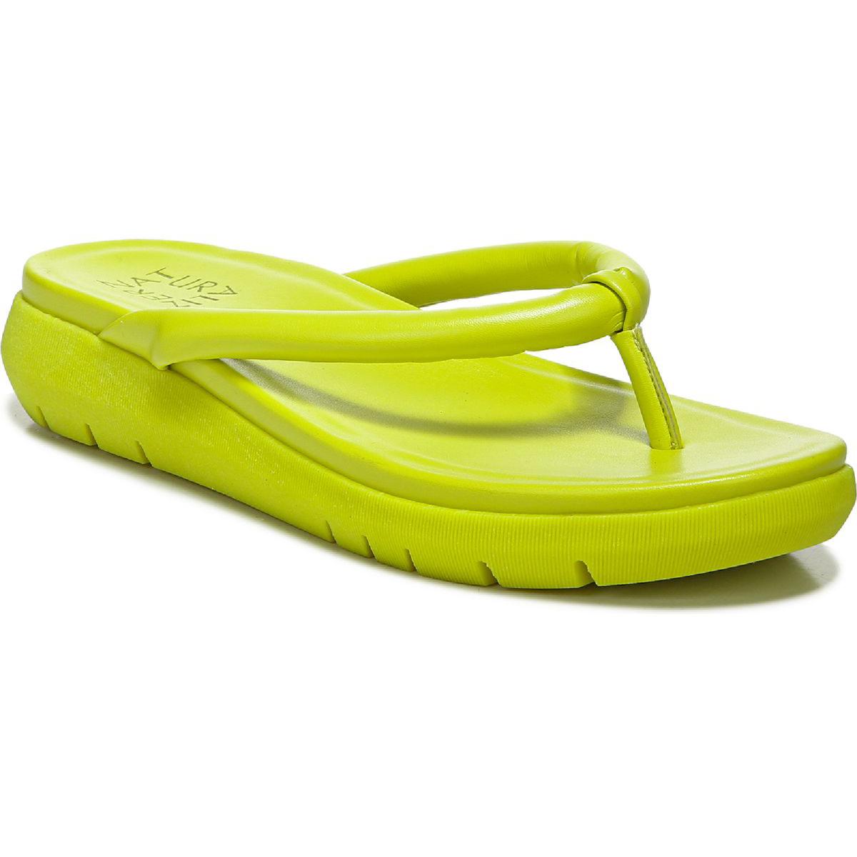 Lovelle Womens Faux Leather Slip On Wedge Sandals