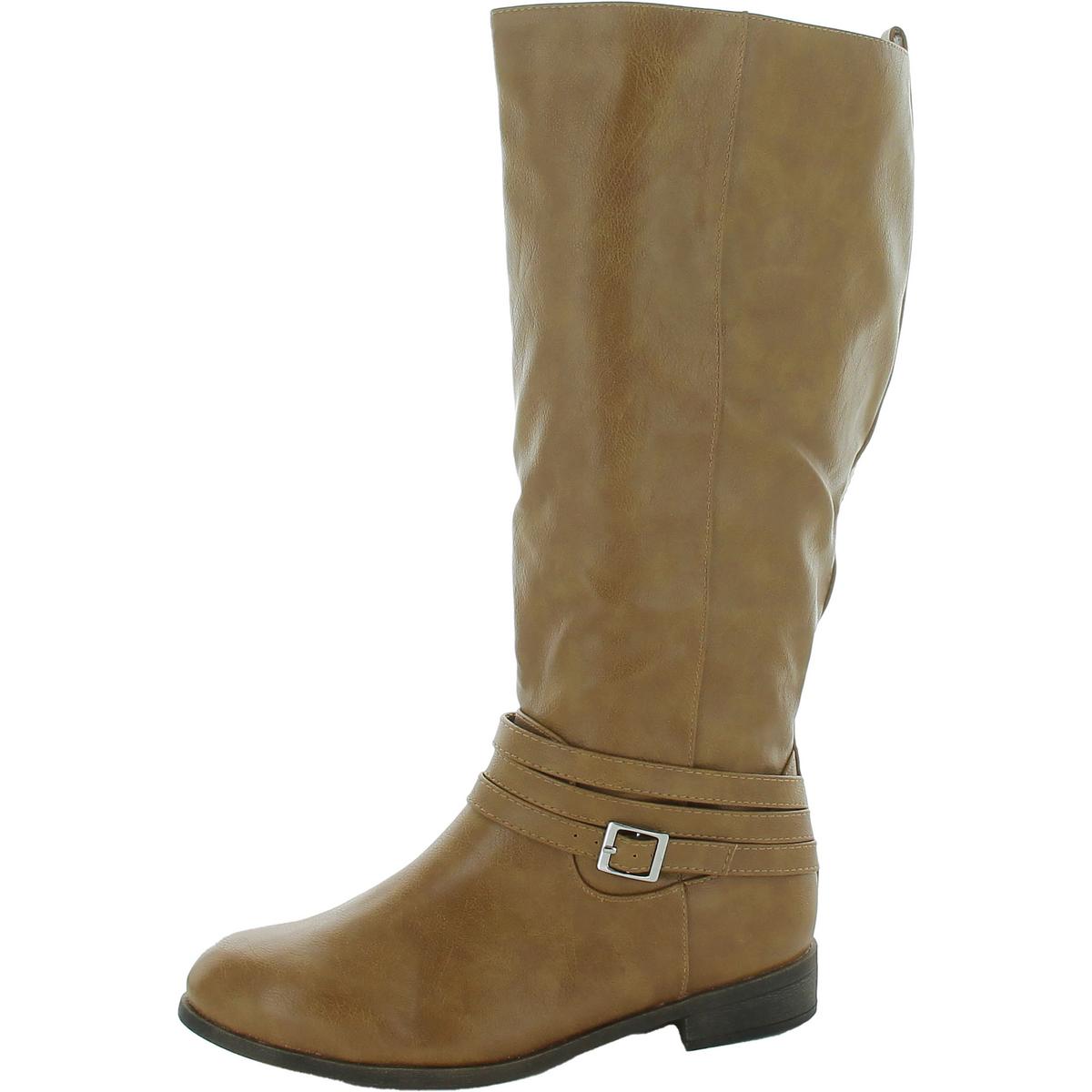 Womens Slip On Tall Knee-High Boots