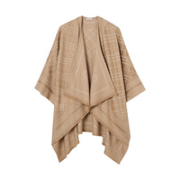 Burberry Women Wool And Cashmere Check Cape
