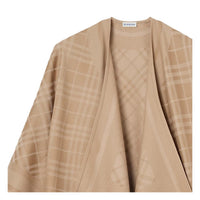 Burberry Women Wool And Cashmere Check Cape