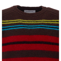 Lanvin Men Wool And Cashmere Striped Sweater