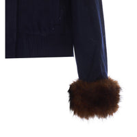 Self Portrait Women Wool Fake Fur Trim Jacket
