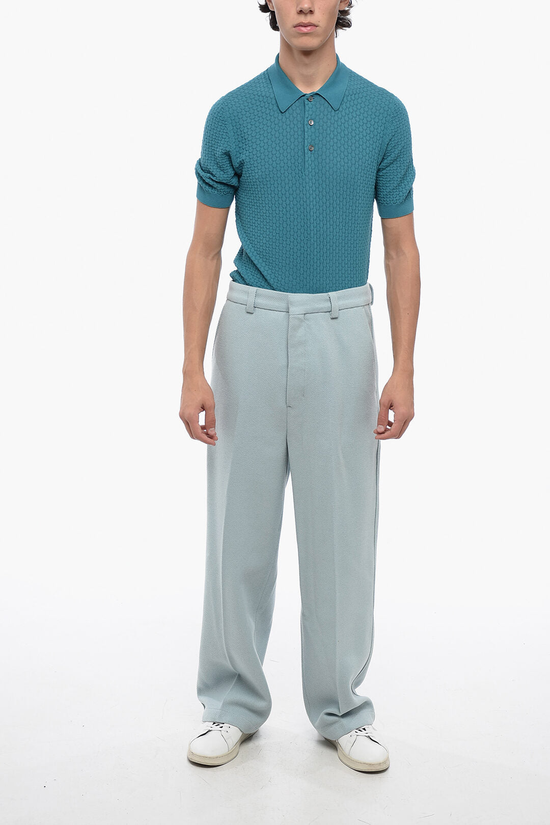 Ami Alexandre Mattiussi Wool Cloth Chinos Pants with Hidden Fastening