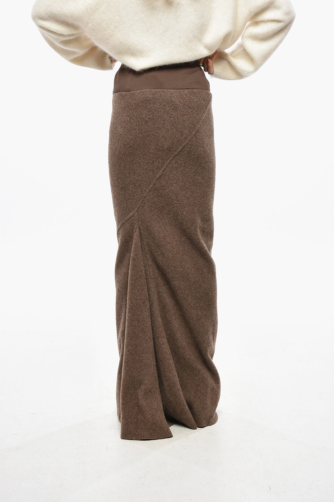 Rick Owens Wool Pencil Skirt with Flared Hem