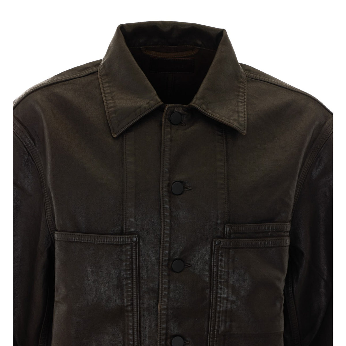 Lemaire Lemaire Men Workwear Overshirt In Coated Denim