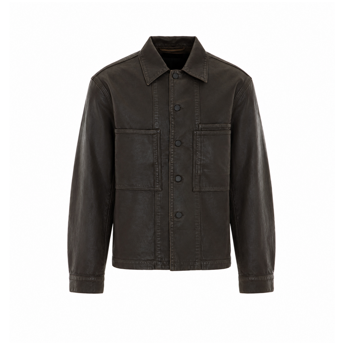 Lemaire Lemaire Men Workwear Overshirt In Coated Denim