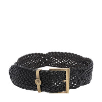 Etro Etro Women Woven Leather With Coin Buckle Belt