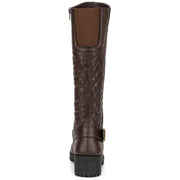 Angel Womens Faux Leather Lugged Sole Knee-High Boots