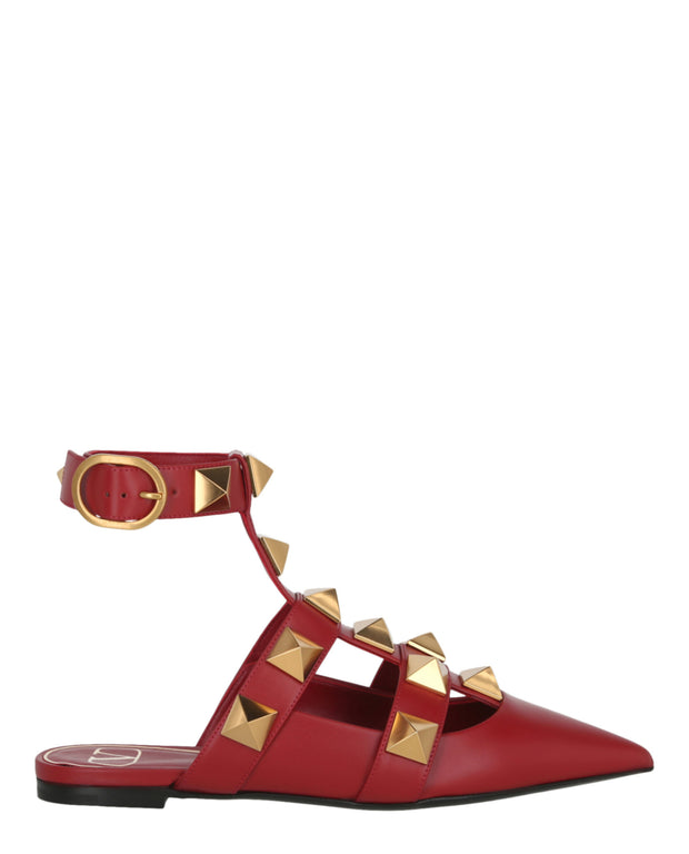 Valentino Womens Roman Stud Ballerina Shoe
