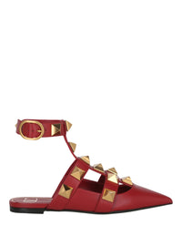 Valentino Womens Roman Stud Ballerina Shoe 35.5 Red