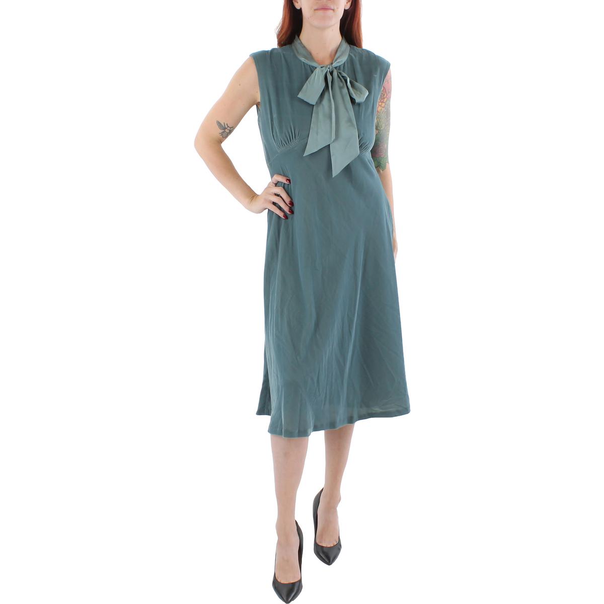 Womens Velvet Calf Midi Dress