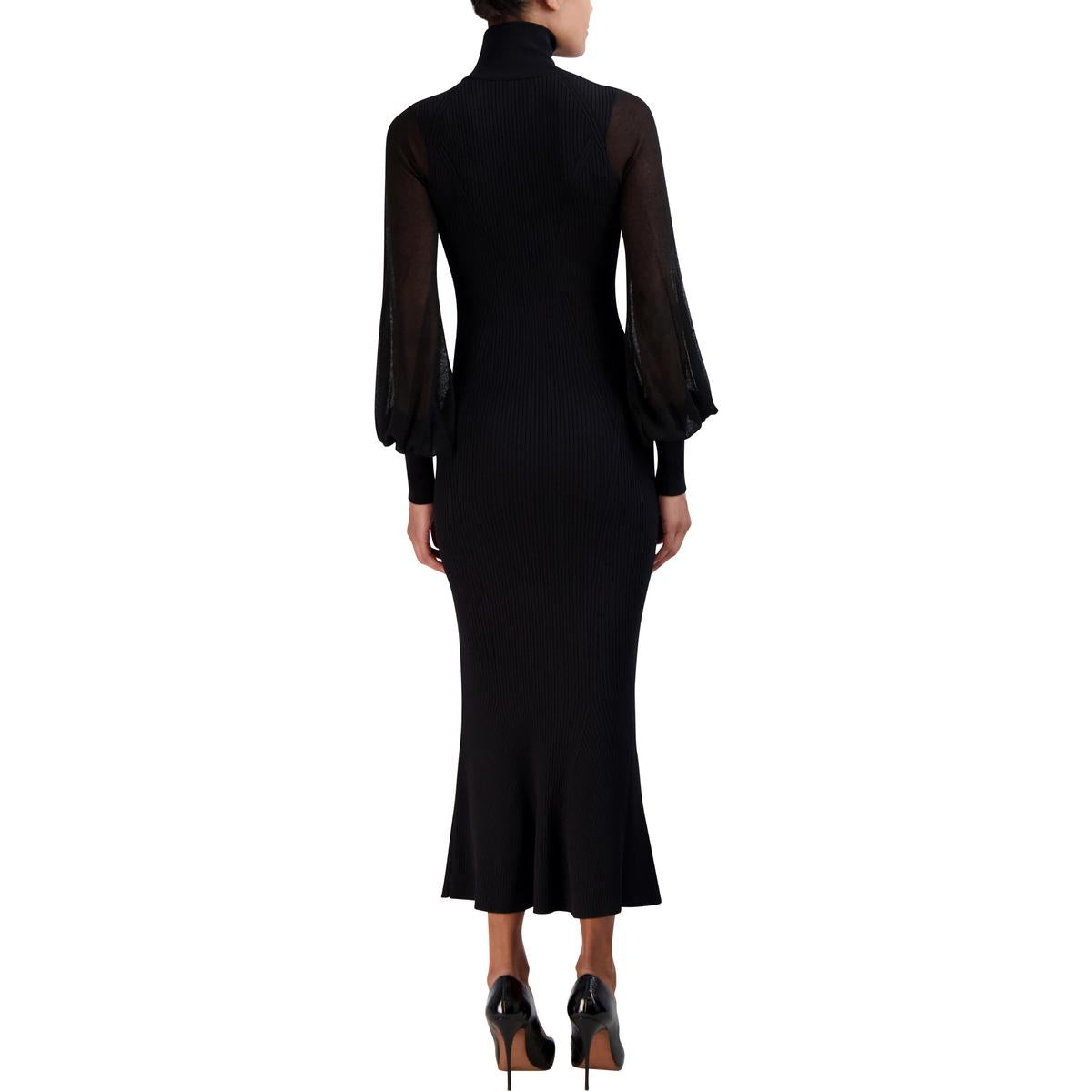 Womens Sheer Ribbed Sweaterdress