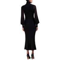 Womens Sheer Ribbed Sweaterdress