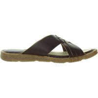 Womens Criss-Cross Leather Slide Sandals