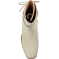 Vannder Womens Faux Leather Block Heel Ankle Boots