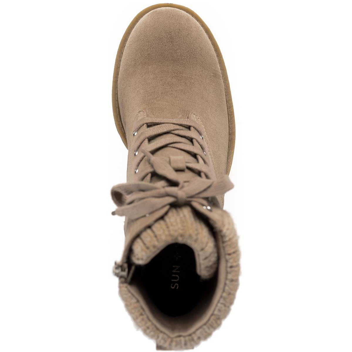 Romina Womens Knit Ankle Combat & Lace-up Boots