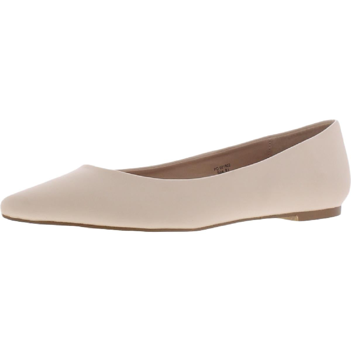 Moana Womens Faux Leather Slip On Flats