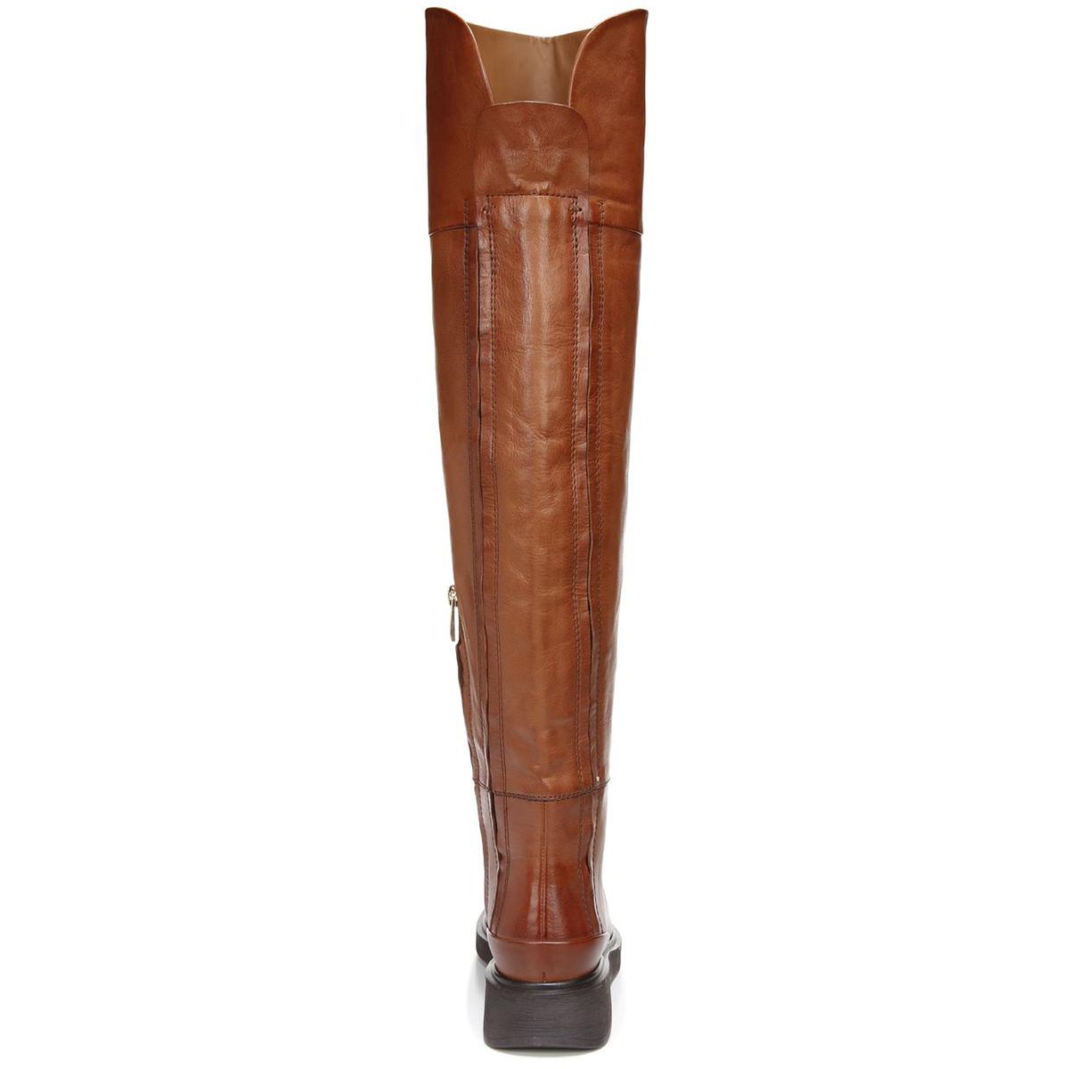 Battina Womens Leather Block Heel Over-The-Knee Boots
