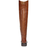 Battina Womens Leather Block Heel Over-The-Knee Boots