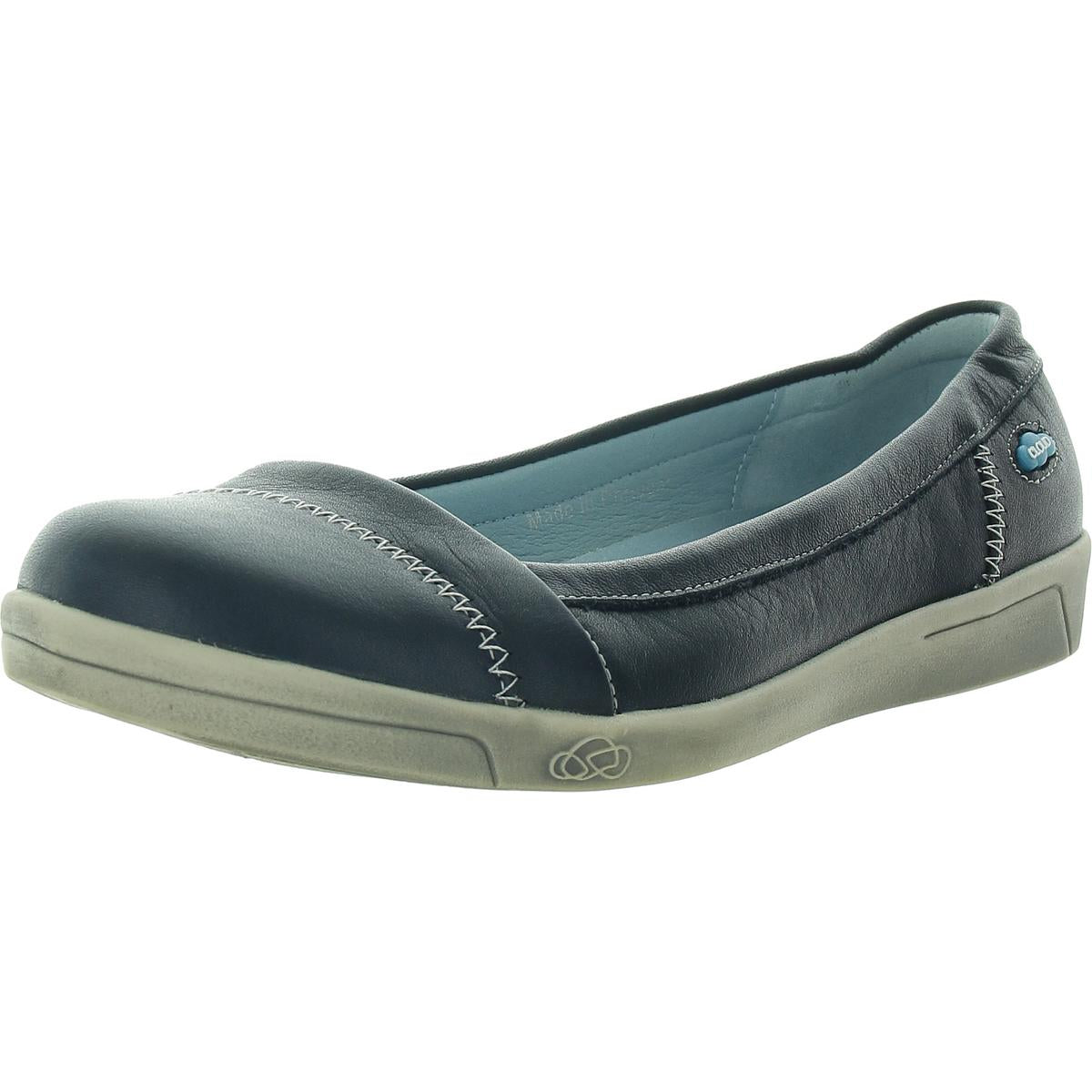 Womens Distressed Leather Ballet Flats