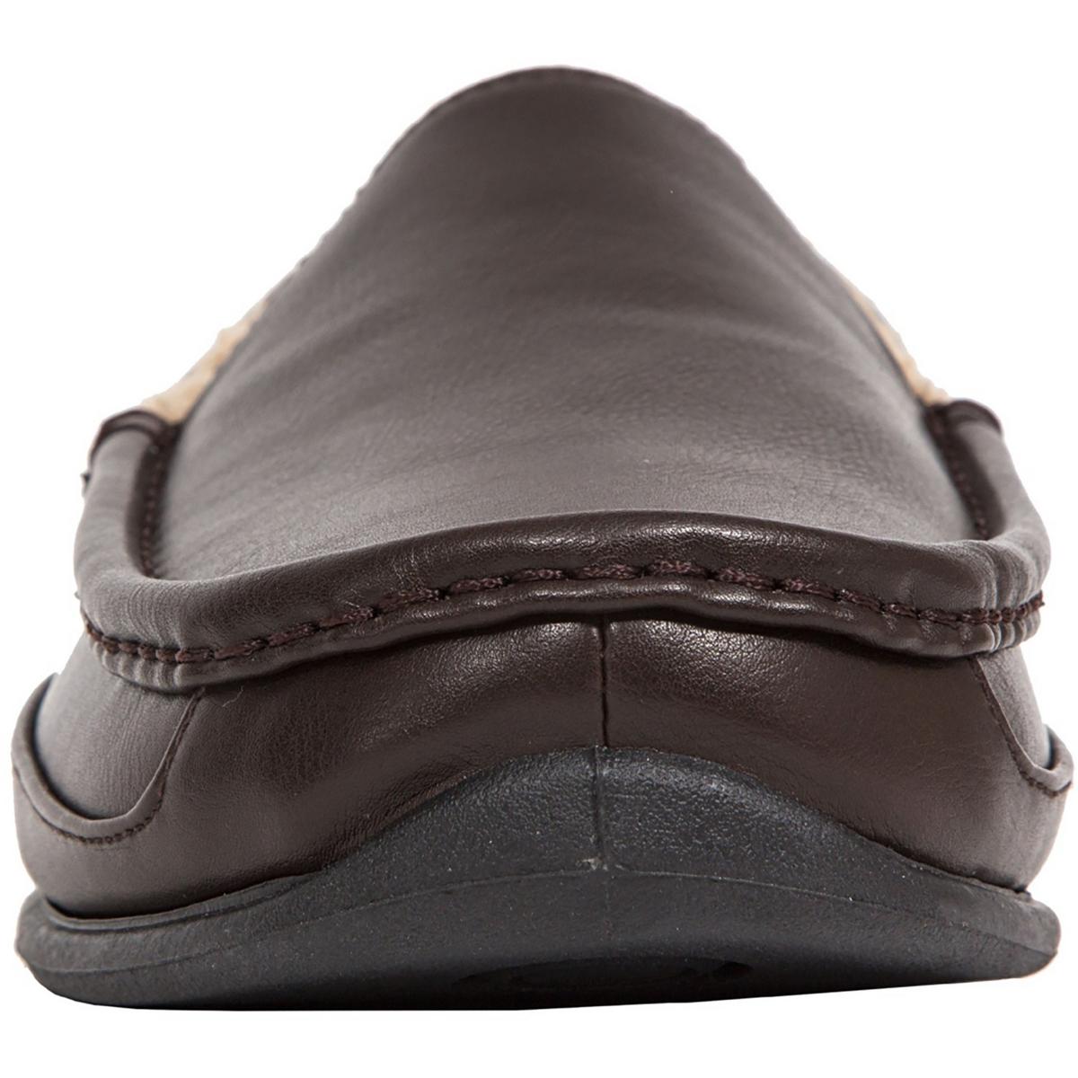 Spun Mens Comfort Insole Faux Fur Lined Loafer Slippers