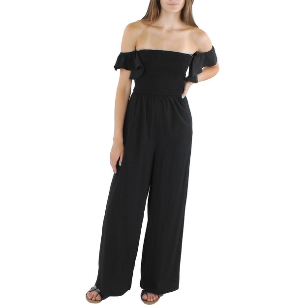 Womens Ruched Wide Leg Jumpsuit