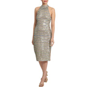 Womens Sequined Halter Cocktail and Party Dress