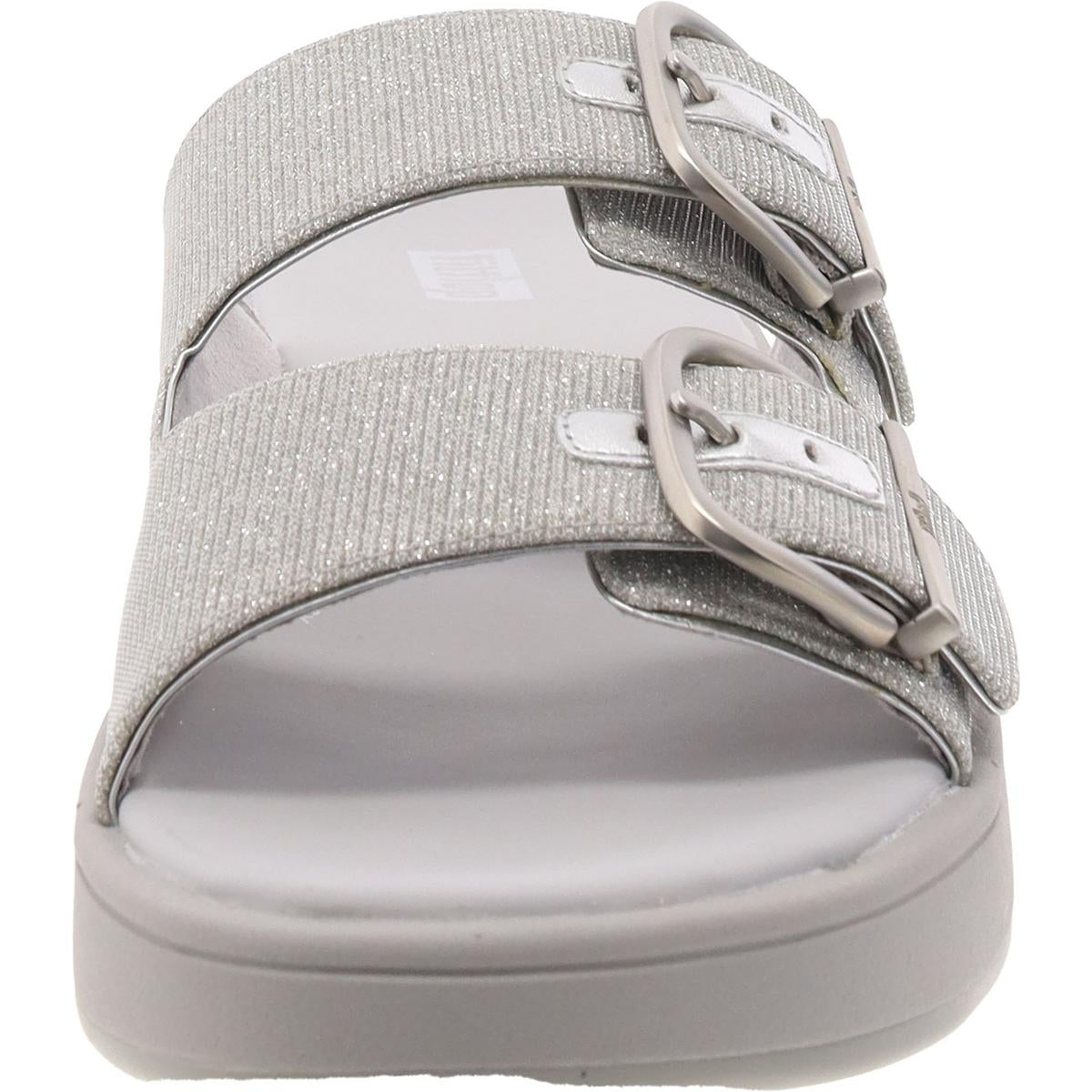F-Mode Womens Glitter Buckle Mule Sandals