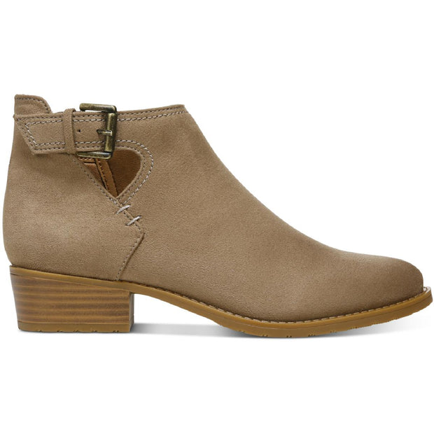 Mabel Womens Faux Suede Almond Toe Ankle Boots