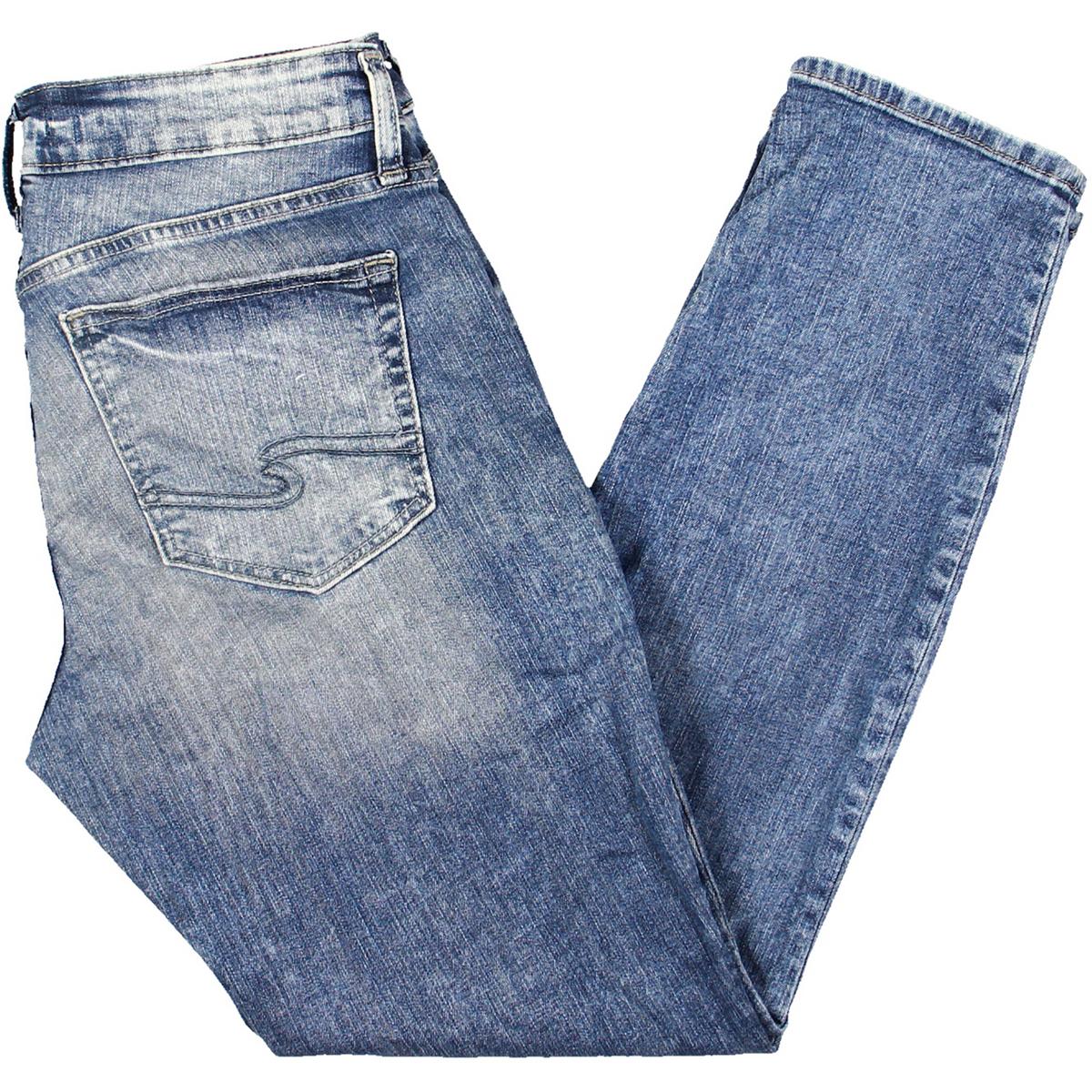 Womens Medium Wash Mid Rise Boyfriend Jeans