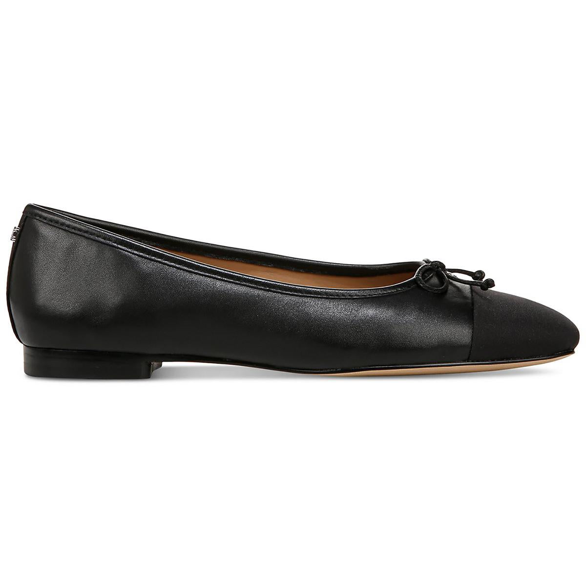 Marley Womens Leather Bow Ballet Flats