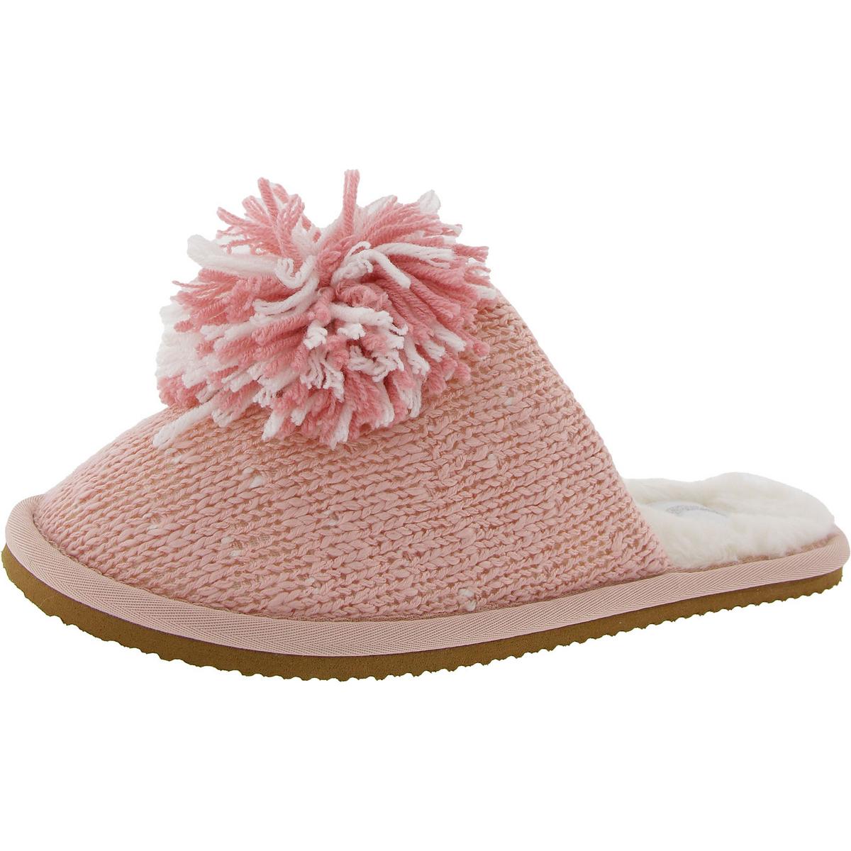 STARDUST Womens Faux Fur Lined Knit Slide Slippers