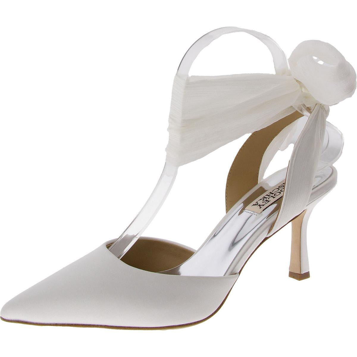 Blaze Womens Satin Ankle Wrap Slingback Heels
