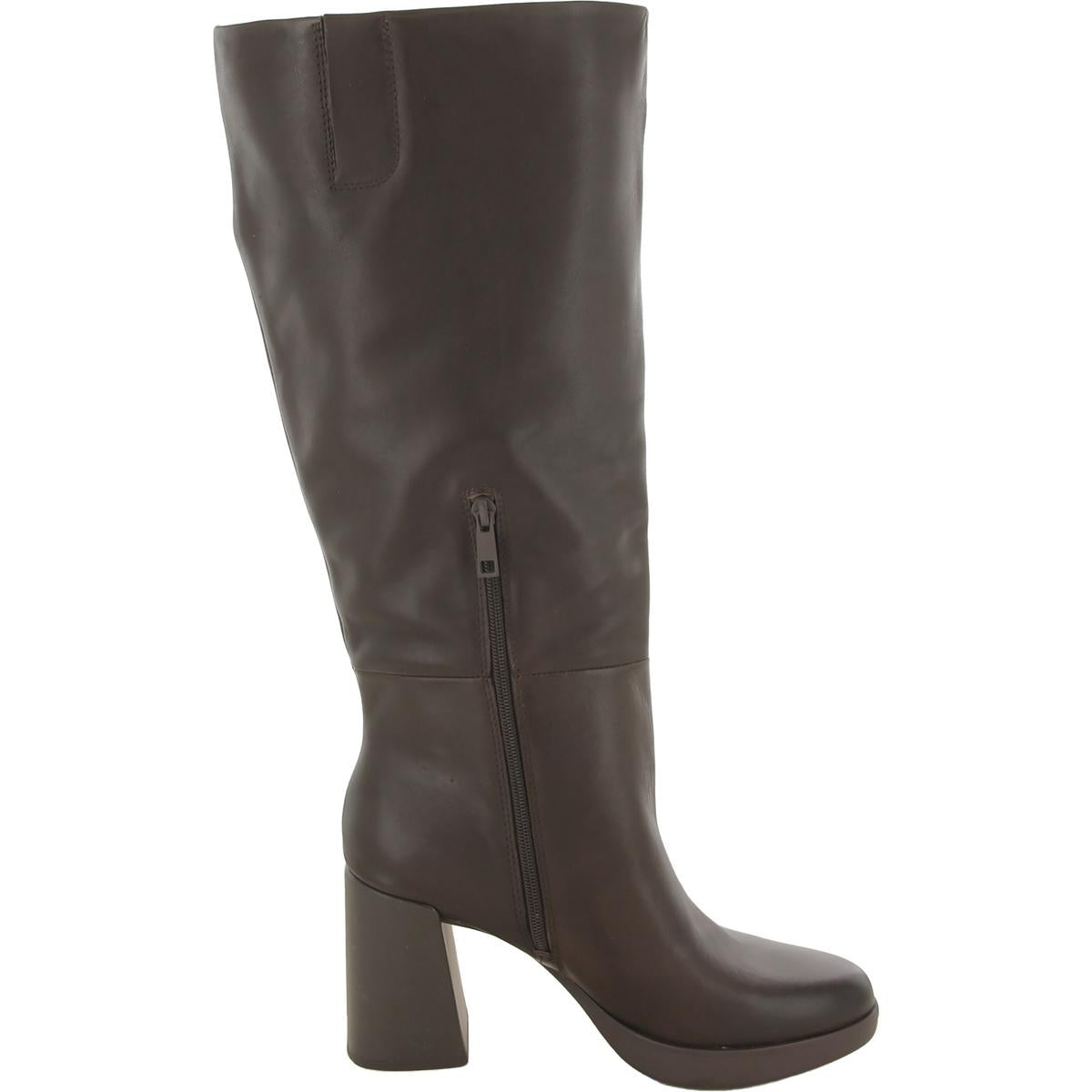 Genn-Align Womens Zipper Leather Knee-High Boots