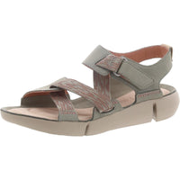 Tri Clover Womens Nubuck Strappy Slingback Sandals 6 Medium Light Green