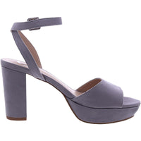 Womens Faux Suede Buckle Ankle Strap