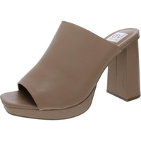 Womens Faux Leather Mule Sandals