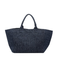 Ganni Women Xxl Bear Tweed Denim Shopper Bag