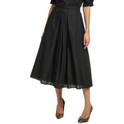 Womens Midi Cotton Pleated Skirt