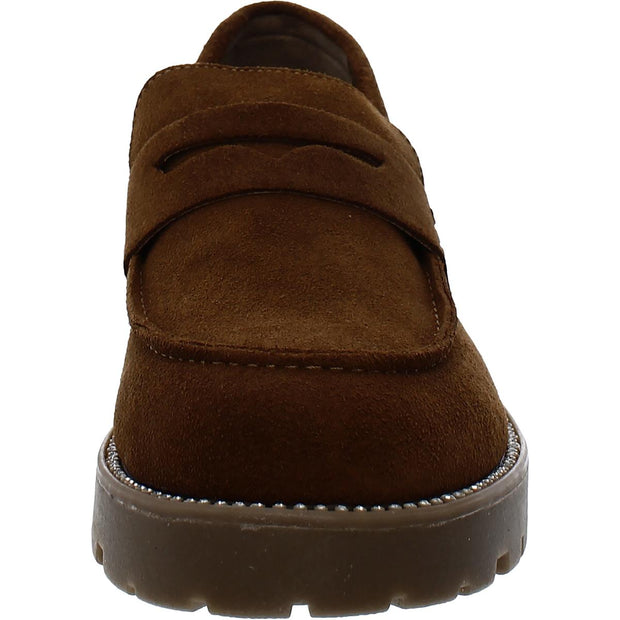 Derbr Womens Suede Slip-On Loafers