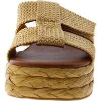 Izzy Womens Cushioned Footbed Woven Slide Sandals