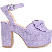 Zenni Womens Bow Ankle Strap Platform Sandals