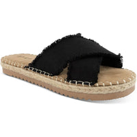Kelt Womens Canvas Criss-Cross Slide Sandals