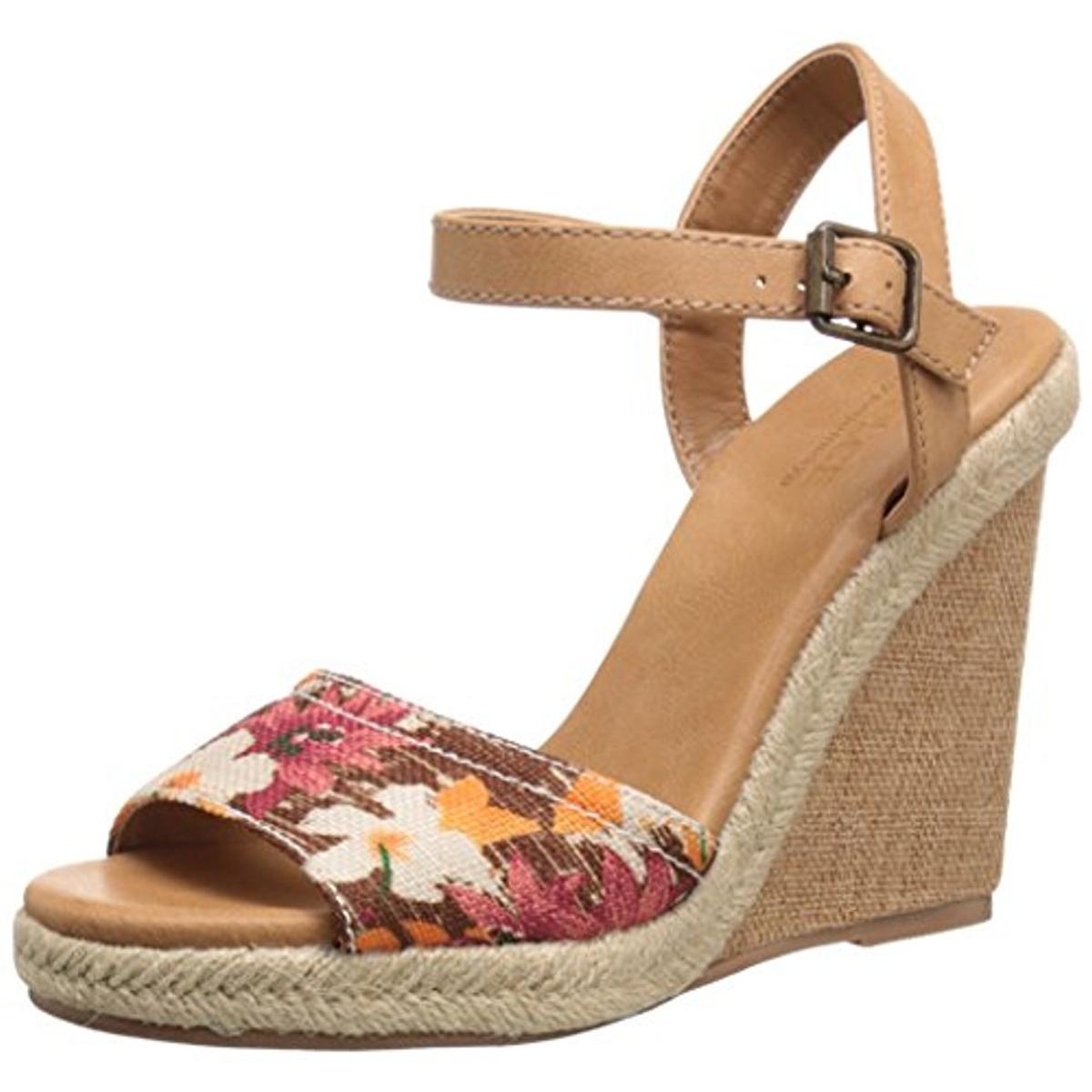Posey Womens Espadrille Floral Print Wedge Sandals